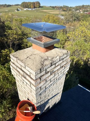 Chimneys crown - This Chimney needed a new crown so the home owner could sell the house. We went out and completed the work in a couple hours. Chimneys crown - This Chimney needed a new crown so the home owner could sell the house. We went out and completed the work in a couple hours.