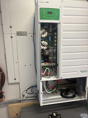 Schneider XW Pro Inverter/Charger - Completed 50 foot conduit run from main panel to disconnect using #6 awg with 60 amp disconnect for solar Schneider XW Pro Inverter/Charger Schneider XW Pro Inverter/Charger - Completed 50 foot conduit run from main panel to disconnect using #6 awg with 60 amp disconnect for solar Schneider XW Pro Inverter/Charger