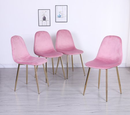 Pink Velvet Dining Chairs - They are brand new, in the box
- Set of 4 velvet dining chairs
- Ergonomic and soft velvet seat
- Gold chrome legs with luxury look
- Very easy to assemble
Dimensions:
34” H x 17” W x 17” D
Seat height: 18"
Either you pick it up or I can deliver for an extra fee. Pink Velvet Dining Chairs - They are brand new, in the box
- Set of 4 velvet dining chairs
- Ergonomic and soft velvet seat
- Gold chrome legs with luxury look
- Very easy to assemble
Dimensions:
34” H x 17” W x 17” D
Seat height: 18"
Either you pick it up or I can deliver for an extra fee.
