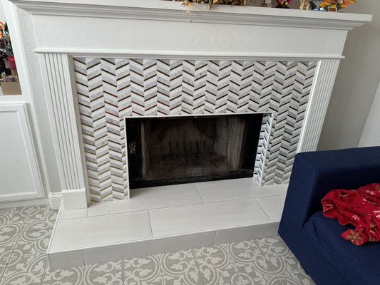 Electric Fireplace Installation - This customer wanted an Electric fireplace installed in place of his existing fireplace.