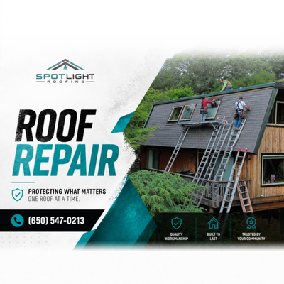 Roof Repair - Need roof repairs? Trust Spotlight Roofing for fast, reliable service! We fix leaks, damaged shingles, and more—keeping your home protected. Affordable rates and expert workmanship. Call now for a free inspection and get your roof back in top shape! Roof Repair - Need roof repairs? Trust Spotlight Roofing for fast, reliable service! We fix leaks, damaged shingles, and more—keeping your home protected. Affordable rates and expert workmanship. Call now for a free inspection and get your roof back in top shape!