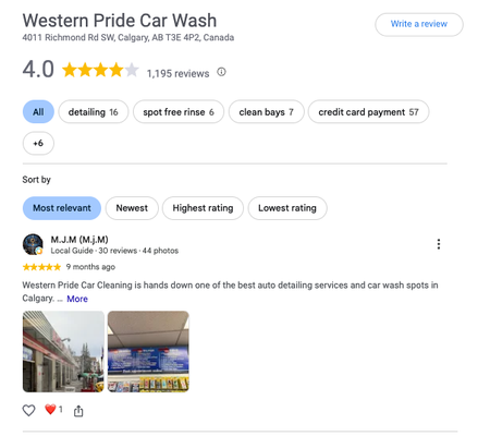 1000+ Reviews on Google - Experienced and Trusted Detailing and 24/7 Self Serve Car Wash Service in Calgary - well trusted and established - Come by for a quick wash or an extensive detail - Call now for any specific information or questions - always happy to help! 1000+ Reviews on Google - Experienced and Trusted Detailing and 24/7 Self Serve Car Wash Service in Calgary - well trusted and established - Come by for a quick wash or an extensive detail - Call now for any specific information or questions - always happy to help!