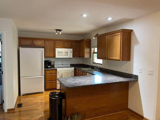 Kitchen Remodel - This remodel was done on an old kitchen that was in bad shape.We gutted it and put in new countertop's,tile backsplash,and new cabinets. Kitchen Remodel - This remodel was done on an old kitchen that was in bad shape.We gutted it and put in new countertop's,tile backsplash,and new cabinets.