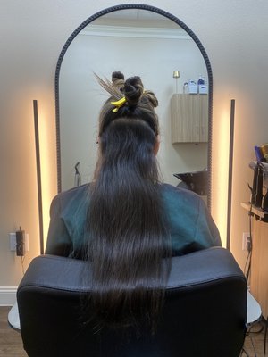 I- link/ beaded extensions - Experience the ultimate in hair enhancement with our premium I-link beaded extensions. Perfect for adding length, volume, and a touch of glamour to you hair. Using the finest 100 percent human hair, for long lasting and resilient wear. They are low maintenance and east to care for. Call today for you free consultation. Pricing starting at $150 for partial install up to $1500+ for full install. I- link/ beaded extensions - Experience the ultimate in hair enhancement with our premium I-link beaded extensions. Perfect for adding length, volume, and a touch of glamour to you hair. Using the finest 100 percent human hair, for long lasting and resilient wear. They are low maintenance and east to care for. Call today for you free consultation. Pricing starting at $150 for partial install up to $1500+ for full install.