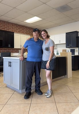 Family-Owned Business - Kitchen Emporium is a family-owned business that started with Elias and his brother Jerry. They opened two locations, one in Los Angeles and another in San Diego. Elias' daughter, Natalie, joined him in 2019. Jerry closed the doors in San Diego, but the Chatsworth location is still going strong! Now, Elias and Natalie are the father-daughter duo that run the Chatsworth location. With over 25 years experience, they provide top-notch, personalized service, and the best quality prefabricated cabinets and countertops with installation. Our team of experienced installers have been with the company for over 20 years. Come visit us at the showroom and see the wide variety of styles that are offered. The reviews speak for themselves, your satisfaction is guaranteed!