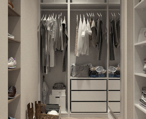 Closet - Struggle for ever-increasing items? Our high-quality custom closet add useful storage space and beautify the entire room.