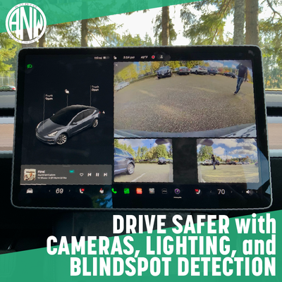 Cameras, Lighting, Blindspot, Lane Assist - Safety features are more important than ever today. Here are some services we offer to help you drive safer. 

Front Cameras, Side Cameras (especially for motorhomes), Front cameras, and Backup cameras. 

Lane Assist, Park Assist, Blindspot Detection. 

Headlights, Reverse lights, taillights (all Exterior lighting)
Interior Lighting upgrades. 
Off-Road Lighting