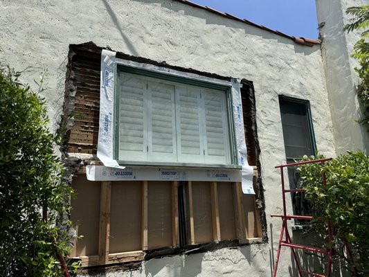 Exterior plastering project - This was a 1932 home with spanish texture and we were able to match the existing exterior! Exterior plastering project - This was a 1932 home with spanish texture and we were able to match the existing exterior!
