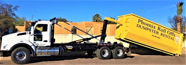 Dumpster Rental - same day service - Phoenix Roll Offs - Fast quick delivery of your dumpster rental when you need it,,, call Phoenix Roll Offs (602-900-0900) delivered same day. No oil leaks on your driveway, dumpsters that are "nice" with professional delivery. We are in business to please our customers - we will deliver your dumpster WHEN you need it, we do NOT offer "call today and we will deliver by noon tomorrow". All our customers are VIP!! We love our customers and we care! 
Call today - 602-900-0900