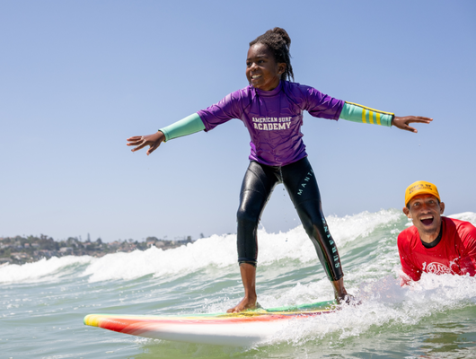 Summer & School Holiday Surf Camps - During the summer break, as well as spring break and holiday break, it's time for kids & teens surf camps! La Jolla Surf Camp and the American Surf Academy teach surfing, ocean awareness, etiquette, and safety to young surfers ages 5 through 17. The camps run weekly in morning, afternoon, and full-day sessions. Make sure to refer to our website for open spots and schedules, since they do vary throughout the year. Summer & School Holiday Surf Camps - During the summer break, as well as spring break and holiday break, it's time for kids & teens surf camps! La Jolla Surf Camp and the American Surf Academy teach surfing, ocean awareness, etiquette, and safety to young surfers ages 5 through 17. The camps run weekly in morning, afternoon, and full-day sessions. Make sure to refer to our website for open spots and schedules, since they do vary throughout the year.