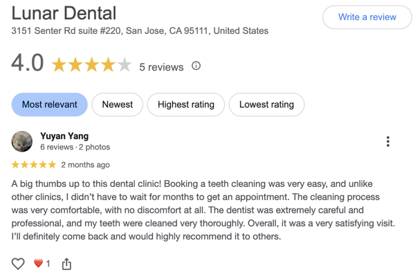Happy Patients-Google Star Rating - See what our google patients have to say about our service! We have happy patients and we are here to serve our local community, Book your first appointment with us!