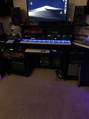 Studio B - Studio B features a production setup with all major DAW platforms and can bee used for recording. Studio B - Studio B features a production setup with all major DAW platforms and can bee used for recording.