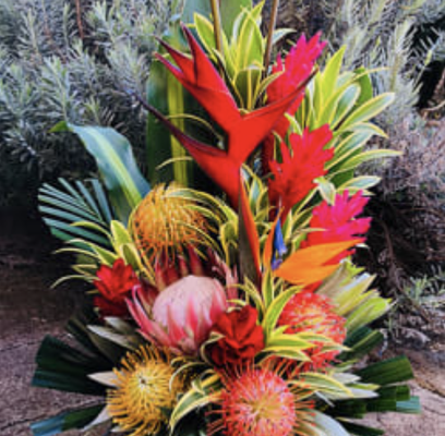 Tropical Bouquet Qualified for FedEx Shipping - Simply beautiful and fresh cut flowers to your door from Tropical Florals Hawaii celebrating the love of flowers from the Hawaiian islands.