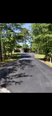 Jeff's new driveway - are you tired of your gravel washing away due to rain give us a call like our customer Jeff did so you too can have a new driveway!!