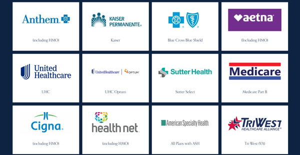 In network with wide range of insurances! - Our office is in network with many insurance plans such as Kaiser, United Health Care, Aetna (HMO AND PPO), Anthem (HMO AND PPO), Blue Shield, Blue Cross, HealthNet, Cigna, Medicare, Triwest (VA), Sutter Select (EPO and PPO), etc. Call us to verify your benefits! In network with wide range of insurances! - Our office is in network with many insurance plans such as Kaiser, United Health Care, Aetna (HMO AND PPO), Anthem (HMO AND PPO), Blue Shield, Blue Cross, HealthNet, Cigna, Medicare, Triwest (VA), Sutter Select (EPO and PPO), etc. Call us to verify your benefits!