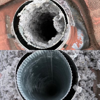 Dryer Vent Cleaning - Dryer Vent Cleaning was very clogged. Customer was complaining about dryer did not dry clothes. Also it is a fire hazard! Dryer Vent Cleaning - Dryer Vent Cleaning was very clogged. Customer was complaining about dryer did not dry clothes. Also it is a fire hazard!