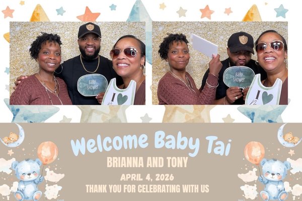 Tai's Baby Shower! - Celebrate a beautiful Baby Shower filled with love, laughter, and unforgettable moments. Our photo booth experience captures every smile, creating lasting memories for you and your guests. From fun props to instant sharing, we make sure everyone leaves with something special to remember this day. Perfect for bringing people together and adding a unique touch to your celebration. 🎉 Tai's Baby Shower! - Celebrate a beautiful Baby Shower filled with love, laughter, and unforgettable moments. Our photo booth experience captures every smile, creating lasting memories for you and your guests. From fun props to instant sharing, we make sure everyone leaves with something special to remember this day. Perfect for bringing people together and adding a unique touch to your celebration. 🎉