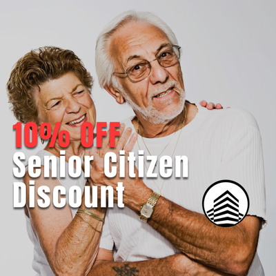 10% OFF for all Seniors - We love our senior citizens, that's why we are offering 15% off out already great prices. 10% OFF for all Seniors - We love our senior citizens, that's why we are offering 15% off out already great prices.