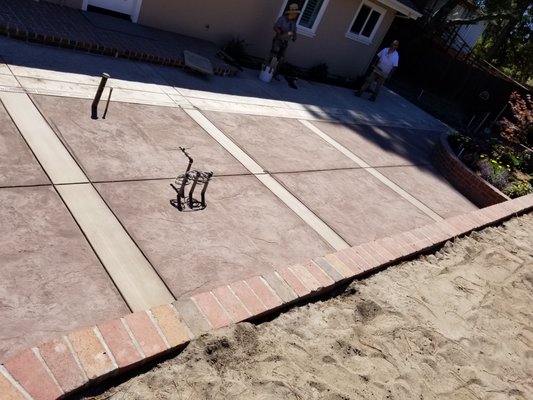 Patio concrete stamp - This was a stamped concrete color in a patio, driveway, sidewalks, and steps. Patio concrete stamp - This was a stamped concrete color in a patio, driveway, sidewalks, and steps.