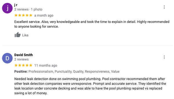 5 Star Client Testimonials - Licensed & Insured with 2+ years of providing affordable leak detection services, pipe repair, wall leak repair, foundation leak repair, and waterproofing inspection to homeowners & commercial clients. We specialize in pool cleaning & pool leak repair services including filter cleaning & replacement, winterization services, inspection services, pool skimming, acid wash, skimmer basket cleaning & replacement, inground pool cleaning , pool draining, pool vacuuming, backwashing, tile cleaning, chemical balancing, chemical testing, chlorine wash, and pump basket cleaning & replacement. Call today to claim your 30% discount for first time customers.