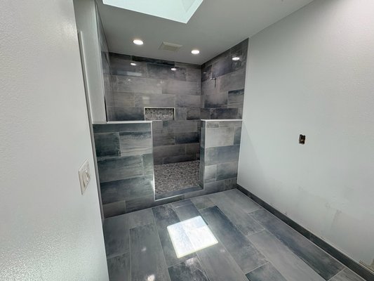 Bathroom remodel 2025 - The finished bathroom features:
• Large-format porcelain tile on floors and shower walls
• Custom walk-in shower with a mosaic shower pan
• Recessed shower niche for storage and clean lines
• Floor-to-ceiling tile for a modern, seamless look
• Precision layout, tight grout lines, and quality finishes throughout
Every step of this remodel was done with attention to detail — not just for appearance, but to ensure the bathroom is built to last. Bathroom remodel 2025 - The finished bathroom features:
• Large-format porcelain tile on floors and shower walls
• Custom walk-in shower with a mosaic shower pan
• Recessed shower niche for storage and clean lines
• Floor-to-ceiling tile for a modern, seamless look
• Precision layout, tight grout lines, and quality finishes throughout
Every step of this remodel was done with attention to detail — not just for appearance, but to ensure the bathroom is built to last.