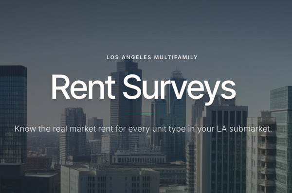 Vendor Referrals and Rent Surveys - Vendor Referrals
Real estate ownership goes far beyond buying and selling. We provide clients access to a network of trusted investment property vendors and professionals to help clients streamline operations, protect assets, and maximize long-term value.

What's Included
Everything you get with this service
Contractors
Property managers
Real estate attorneys
Lenders
Appraisers
Inspectors
A Network Built Over Years
Every vendor in our referral network has been vetted through real transactions and ongoing client relationships. We only refer professionals we'd hire ourselves — people who show up, communicate clearly, and deliver quality work at fair prices.

Who You Can Access
Contractors for renovations and capex work, property managers for day-to-day operations, real estate attorneys for leases and disputes, lenders for acquisition and refinance, appraisers for valuations, and inspectors for due diligence and ongoing maintenance assessments.
Rent Surveys
Pricing a rental, underwriting an acquisition, or defending a loan request all depend on one thing: knowing what tenants are actually paying right now. Our rent surveys deliver current, verified market rents for any Los Angeles submarket — broken down by unit type, bedroom count, building class, and lease terms — so you can make decisions with confidence.

What's Included
Everything you get with this service
Unit-by-unit rent comparables
Submarket-specific data
Lease term & concession analysis
Trending rent growth reports
Unit-by-Unit Rent Comparables
We survey properties similar to yours in size, vintage, location, and unit mix. Every comparable includes asking rent, effective rent (after concessions), lease term, utilities arrangement, parking, and pet policy. The result is a precise rent range you can apply to each unit type in your building.

Submarket-Specific Data
Rents vary block by block in LA. Our surveys are scoped to your specific submarket — whether that's Downtown, Koreatown, Hollywood, West Adams, or the South Bay — so you're not skewing your analysis with comps from a different tenant pool or amenity set.

Trending & Historical Context
In addition to a current snapshot, we provide 12-month rent growth trends and vacancy rates for your submarket. This context is critical for lenders reviewing pro formas and owners deciding whether to push rents at renewal.