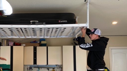 Thalia Drive, El Dorado Hills - Stationary Loft Install - 100% MANUFACTURED IN THE USA. The Pro Stationary Loft is our stationary version of the Pro Scissor Loft. It's engineered for a seamless installation. Unlike the competitors, it's down-rods can be installed anywhere on the perimeter of the frame, allowing for versatility in the placement and configuration of each unit.