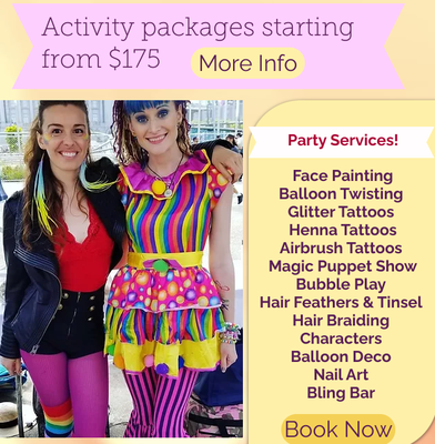 Party Packages - Jeshka is very pleasant to work with. She is a true artist, who creates nothing but art. I can say I have never seen anything like it. She can create master art to fun kids face paint. I know who to find when my son's birthday is coming up......
Juan, San Francisco Party Packages - Jeshka is very pleasant to work with. She is a true artist, who creates nothing but art. I can say I have never seen anything like it. She can create master art to fun kids face paint. I know who to find when my son's birthday is coming up......
Juan, San Francisco