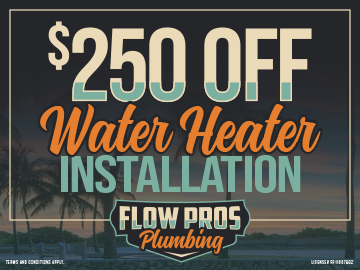 $250 Off Water Heater Installation - Flow Pros Plumbing is offering $250 off water heater installation in Tampa FL. Our licensed technicians provide fast clean and expert service using top quality equipment. Get reliable hot water with professional installation you can trust at a great price. $250 Off Water Heater Installation - Flow Pros Plumbing is offering $250 off water heater installation in Tampa FL. Our licensed technicians provide fast clean and expert service using top quality equipment. Get reliable hot water with professional installation you can trust at a great price.