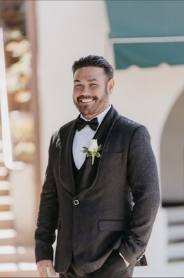 Suits and Tuxedo - The groom requested a paisley patterned tuxedo with slim fit pants. The groom also requested to make suits for his groomsmen. At Lucky Brides Riverside, we custom make suits and tuxedos. This project came out incredibly wonderful! The groom's party loved the design! Suits and Tuxedo - The groom requested a paisley patterned tuxedo with slim fit pants. The groom also requested to make suits for his groomsmen. At Lucky Brides Riverside, we custom make suits and tuxedos. This project came out incredibly wonderful! The groom's party loved the design!