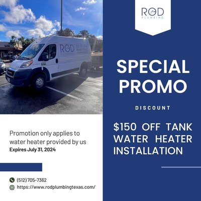 Tank Water Heater Installation - Searching for an experienced plumber you can trust? Count on Rod Plumbing! We provide both residential and commercial plumbing services, including new installations, replacements, repairs, and general maintenance. We provide efficient and reliable plumbing service to quickly resolve any plumbing problems you might have. We serve all of Austin and the surrounding communities for your convenience. Contact Rod Plumbing today for more information about the residential or commercial plumbing service we provide. Give our knowledgeable plumbers a call now at (512) 705-7362 to request a quote for your project. Tank Water Heater Installation - Searching for an experienced plumber you can trust? Count on Rod Plumbing! We provide both residential and commercial plumbing services, including new installations, replacements, repairs, and general maintenance. We provide efficient and reliable plumbing service to quickly resolve any plumbing problems you might have. We serve all of Austin and the surrounding communities for your convenience. Contact Rod Plumbing today for more information about the residential or commercial plumbing service we provide. Give our knowledgeable plumbers a call now at (512) 705-7362 to request a quote for your project.