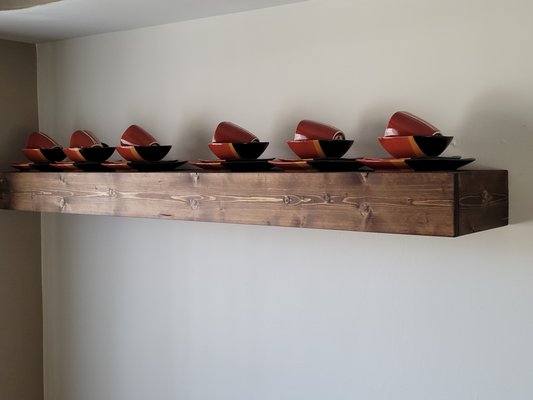 Custom Floating Shelves - Our client found inspiration and plans from one of her favorite DIY Bloggers. She didn't feel comfortable tackling the project herself and wanted to hire us. We customized the dimensions to fit her space, and she chose the finish. Custom Floating Shelves - Our client found inspiration and plans from one of her favorite DIY Bloggers. She didn't feel comfortable tackling the project herself and wanted to hire us. We customized the dimensions to fit her space, and she chose the finish.