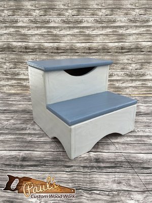 Custom Wood Mini Stair Case - This Custom Wood Mini Stair Case is the perfect addition to a childs play room or Bathroom. Inside Storage for all there little toys. Sterdy Crafsmanship, Children friendly. Those extra few inches to the bathroom sink really do Help. Color and Stain fully Customizabull per clients request. Custom Wood Mini Stair Case - This Custom Wood Mini Stair Case is the perfect addition to a childs play room or Bathroom. Inside Storage for all there little toys. Sterdy Crafsmanship, Children friendly. Those extra few inches to the bathroom sink really do Help. Color and Stain fully Customizabull per clients request.