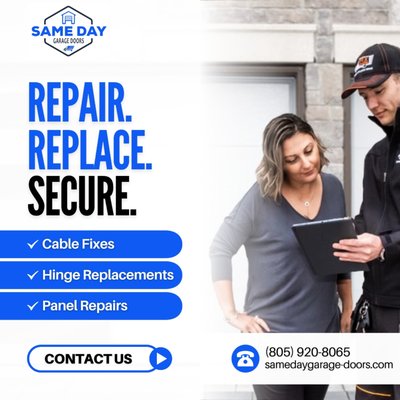 Garage Door Cable Repair - Garage door cables can face a range of issues. Sometimes, they wind around the drum in the wrong way, causing the door to get stuck. You might notice the door drooping on one side and having trouble when lowering it. If the cables unwind incorrectly, they'll need to be reconnected. Even the pulleys can wear out over time. When this happens, the cable can't move smoothly through the pulley, which can leave the door stuck. If that's the case, the pulley might need to be replaced.
Cables can also break due to various reasons. As they age, they might wear out or weaken. Just like anything else, cables go through wear and tear. Rust is another factor to watch out for. It can lead to corrosion that eats away at the cable. Another problem is fraying. Imagine a rope made of smaller units of rope all wound together – garage door cables work in a similar way. If the smaller cables start to break, it can impact the others and eventually cause a full break.
When a cable breaks, it's a significant issue. In such situations, it's wise to call in a certified garage door repair company. They have the expertise to handle this kind of problem effectively and safely. Garage Door Cable Repair - Garage door cables can face a range of issues. Sometimes, they wind around the drum in the wrong way, causing the door to get stuck. You might notice the door drooping on one side and having trouble when lowering it. If the cables unwind incorrectly, they'll need to be reconnected. Even the pulleys can wear out over time. When this happens, the cable can't move smoothly through the pulley, which can leave the door stuck. If that's the case, the pulley might need to be replaced.
Cables can also break due to various reasons. As they age, they might wear out or weaken. Just like anything else, cables go through wear and tear. Rust is another factor to watch out for. It can lead to corrosion that eats away at the cable. Another problem is fraying. Imagine a rope made of smaller units of rope all wound together – garage door cables work in a similar way. If the smaller cables start to break, it can impact the others and eventually cause a full break.
When a cable breaks, it's a significant issue. In such situations, it's wise to call in a certified garage door repair company. They have the expertise to handle this kind of problem effectively and safely.