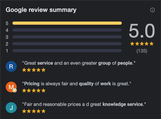 Check how customers are rating us across different platforms. - 5 Stars on google Check how customers are rating us across different platforms. - 5 Stars on google