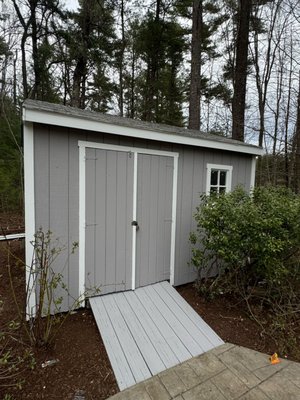 Shed Repair & Paint - Freetown - The shed on this property had severely rotted wood on the door. We removed the damaged sections, replaced the wood, and restored the door to excellent condition so it looks and functions as good as new. Shed Repair & Paint - Freetown - The shed on this property had severely rotted wood on the door. We removed the damaged sections, replaced the wood, and restored the door to excellent condition so it looks and functions as good as new.