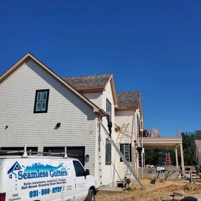 Installation of Seamless copper gutter system. - Copper gutter system done in the hamptons.