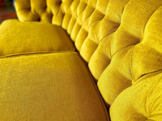 Mid-Century Tufted Loveseat - This mid-century tufted loveseat was fully reupholstered in a vibrant golden fabric, giving it new life while preserving its timeless style.
✔ Interior Restoration: The foam was replaced and the springs were reset, ensuring comfort and support that will last for years.
✔ Tufted Detail: The hand-crafted tufting along the backrest was carefully recreated for clean, uniform folds that showcase the loveseat’s mid-century design.
✔ Crisp Finish: Every cushion and seam was tailored with precision, bringing structure and elegance to the piece.
✔ Modern Elegance: The golden hue adds a bold, fresh look while keeping the loveseat warm and inviting.
The result is a blend of restored comfort and updated style—an heirloom-quality loveseat built to shine for generations. Reupholstering a piece like this is always worth it, especially when preserving mid-century craftsmanship and designs that are no longer being manufactured today. Mid-Century Tufted Loveseat - This mid-century tufted loveseat was fully reupholstered in a vibrant golden fabric, giving it new life while preserving its timeless style.
✔ Interior Restoration: The foam was replaced and the springs were reset, ensuring comfort and support that will last for years.
✔ Tufted Detail: The hand-crafted tufting along the backrest was carefully recreated for clean, uniform folds that showcase the loveseat’s mid-century design.
✔ Crisp Finish: Every cushion and seam was tailored with precision, bringing structure and elegance to the piece.
✔ Modern Elegance: The golden hue adds a bold, fresh look while keeping the loveseat warm and inviting.
The result is a blend of restored comfort and updated style—an heirloom-quality loveseat built to shine for generations. Reupholstering a piece like this is always worth it, especially when preserving mid-century craftsmanship and designs that are no longer being manufactured today.