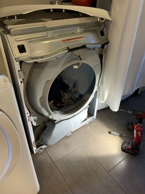 Replacement of Heating Elements of Dryer - Dryer stopped drying completely. The reason of this problem was in heating elements in dryer. After repair, it dries everything perfectly. Replacement of Heating Elements of Dryer - Dryer stopped drying completely. The reason of this problem was in heating elements in dryer. After repair, it dries everything perfectly.