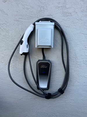 EV charger install - NEMA 14-50 outdoor install in a weather resistant cover