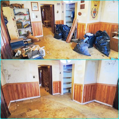 House Cleanout - This project was to clean out the whole house, backyard, and shed for the customer. For these types of jobs, we utilize large contractor trash bags and snow shovels to quickly and efficiently get the work done. This project took us a whole day to complete, but the customer was happy and had their space back! House Cleanout - This project was to clean out the whole house, backyard, and shed for the customer. For these types of jobs, we utilize large contractor trash bags and snow shovels to quickly and efficiently get the work done. This project took us a whole day to complete, but the customer was happy and had their space back!