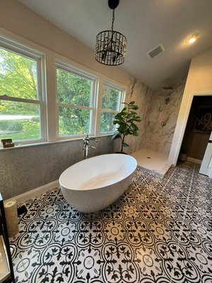 Transforming Master Bathroom! - We successfully transformed a client's master bathroom to their vision. Our 3D Renderings ensured clear communication and project expectations. High-quality materials and timely completion resulted in an exceptional outcome, exceeding the client's satisfaction. Transforming Master Bathroom! - We successfully transformed a client's master bathroom to their vision. Our 3D Renderings ensured clear communication and project expectations. High-quality materials and timely completion resulted in an exceptional outcome, exceeding the client's satisfaction.
