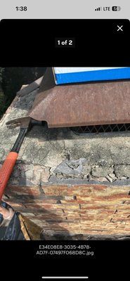 Chimney Repair - This repair was done on a chimney that was have issues with water. 
Protect your entire chimney, starting from the top! ☔
Your mortar crown is the first line of defense against water damage. We ensure it's solid and secure.