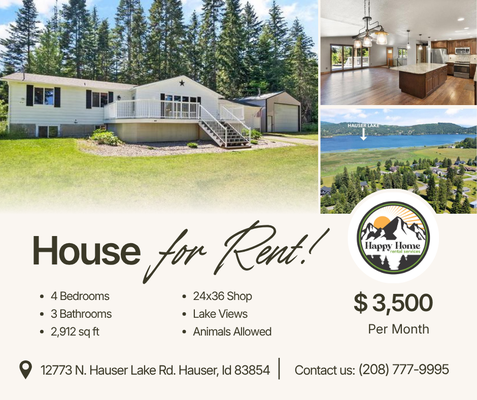 Dream Retreat on a Private Acre with Lake Views & Heated Shop for Rent - Welcome to your own private sanctuary nestled on a lush, beautifully treed acre with filtered views of Hauser Lake. This enchanting 4-bedroom, 3-bathroom home offers the perfect blend of modern comfort, thoughtful updates, and exceptional outdoor living. Call Now to schedule a tour! Dream Retreat on a Private Acre with Lake Views & Heated Shop for Rent - Welcome to your own private sanctuary nestled on a lush, beautifully treed acre with filtered views of Hauser Lake. This enchanting 4-bedroom, 3-bathroom home offers the perfect blend of modern comfort, thoughtful updates, and exceptional outdoor living. Call Now to schedule a tour!
