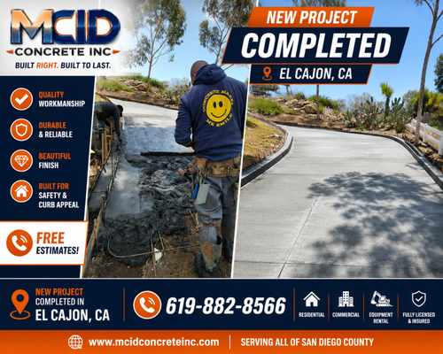 Driveway - Driveway completed in El Cajon, CA. Quality workmanship, durable finish, and built to last. Free estimates! Driveway - Driveway completed in El Cajon, CA. Quality workmanship, durable finish, and built to last. Free estimates!