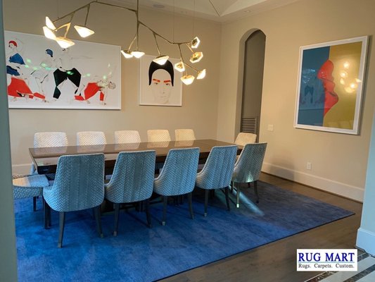 Dining Room Rugs Installed By Rug Mart Houston - Visit Rug Mart in Houston Texas, Stocking Large Selection of high-quality Handcrafted Rugs & Premier Carpet/Broadloom.
Our Handcrafted Modern Rugs & Oriental Rugs are made all over the world from Afghanistan, Egypt, India, Nepal, Pakistan &Turkey with 1000’s of Handcrafted Wool & Wool/Silk Rugs Stocked in Standard sizes from 6x9 Up to 12x18 & Custom sizes as well.
We showcase multiple Premier Carpet/Broadloom brands that enclose all facets of decorative Soft Flooring. These decorative & sustainable carpets are available in standard & custom sizes. They can also be installed as wall to wall carpet or as Custom stair runners, currently displaying more than 80,000 Styles in Carpet & Broadloom area rugs.
With a 20,000 showroom In Houston, Texas, we have the One Of the largest selections of Fine Handcrafted-Handwoven Rugs in Houston and at the best Price & Service. Dining Room Rugs Installed By Rug Mart Houston - Visit Rug Mart in Houston Texas, Stocking Large Selection of high-quality Handcrafted Rugs & Premier Carpet/Broadloom.
Our Handcrafted Modern Rugs & Oriental Rugs are made all over the world from Afghanistan, Egypt, India, Nepal, Pakistan &Turkey with 1000’s of Handcrafted Wool & Wool/Silk Rugs Stocked in Standard sizes from 6x9 Up to 12x18 & Custom sizes as well.
We showcase multiple Premier Carpet/Broadloom brands that enclose all facets of decorative Soft Flooring. These decorative & sustainable carpets are available in standard & custom sizes. They can also be installed as wall to wall carpet or as Custom stair runners, currently displaying more than 80,000 Styles in Carpet & Broadloom area rugs.
With a 20,000 showroom In Houston, Texas, we have the One Of the largest selections of Fine Handcrafted-Handwoven Rugs in Houston and at the best Price & Service.