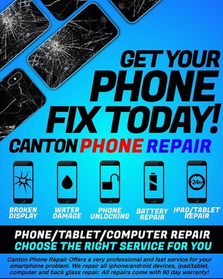Canton Phone Repair We Provide Mobile Repairs Too! - For All Repair Needs Come See Us If Nobody Can Fix It We Can👨🏽‍💻🪛👨🏽‍🔧🤞🏽We’re More Than Just A Phone Repair Can Pay Your Bills Here Start New Prepaid Service Etc….

Visit Our Website Or Come See Us In Person

Mon-Friday 🔟-8️⃣pm
Saturday 🔟-6️⃣pm
Sunday By Appointment Only📍📲