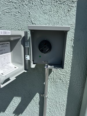 30 amp rv outlet - We installed a conduit from panel 50’ to nema tt30r outlet for rv hook up.on a gfci breaker.