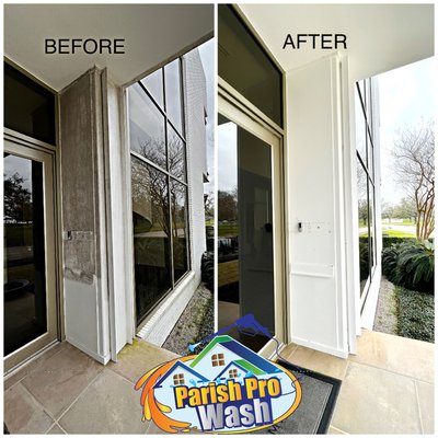Soft Wash in Lake Shore, LA - This home in Lake Shore was cleaned with a low pressure Pro Wash Proprietary soft Wash mixture.