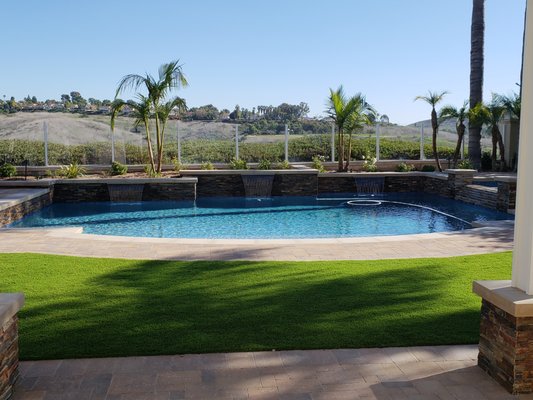 COMPLETE LANDSCAPE PROJECT WITH A NEW POOL. - NEW POOL INCLUDES, PACIFIC STONE PRE-CAST COPING. CUSTOM BARBEQUE ISLAND. ATTACHED PATIO COVER. TURF AND PLANTS. COMPLETE LANDSCAPE PROJECT WITH A NEW POOL. - NEW POOL INCLUDES, PACIFIC STONE PRE-CAST COPING. CUSTOM BARBEQUE ISLAND. ATTACHED PATIO COVER. TURF AND PLANTS.